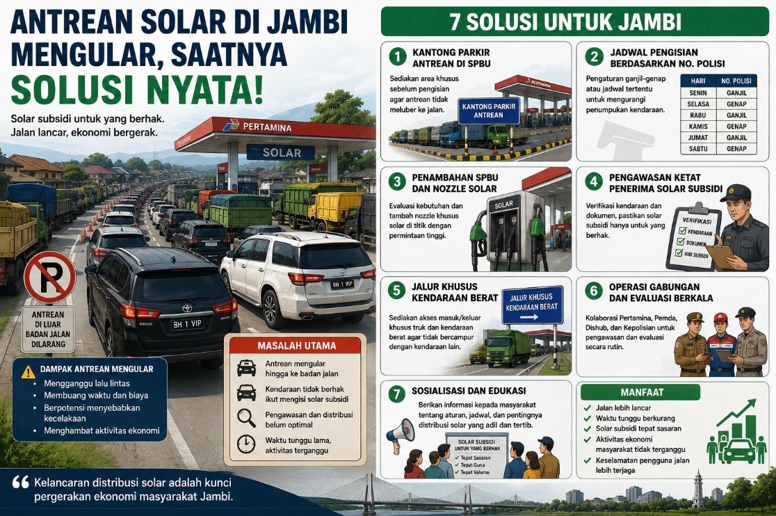 Ilustrasi antrian BBM di SPBU